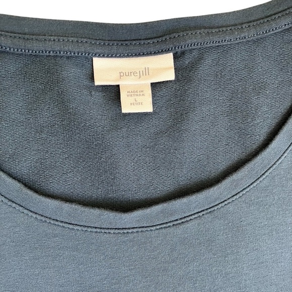 J. Jill‎ Pure Jill Womens Scoop Neck A-Line Dress Pima Cotton Ocean Blue Sz L - Picture 11 of 16